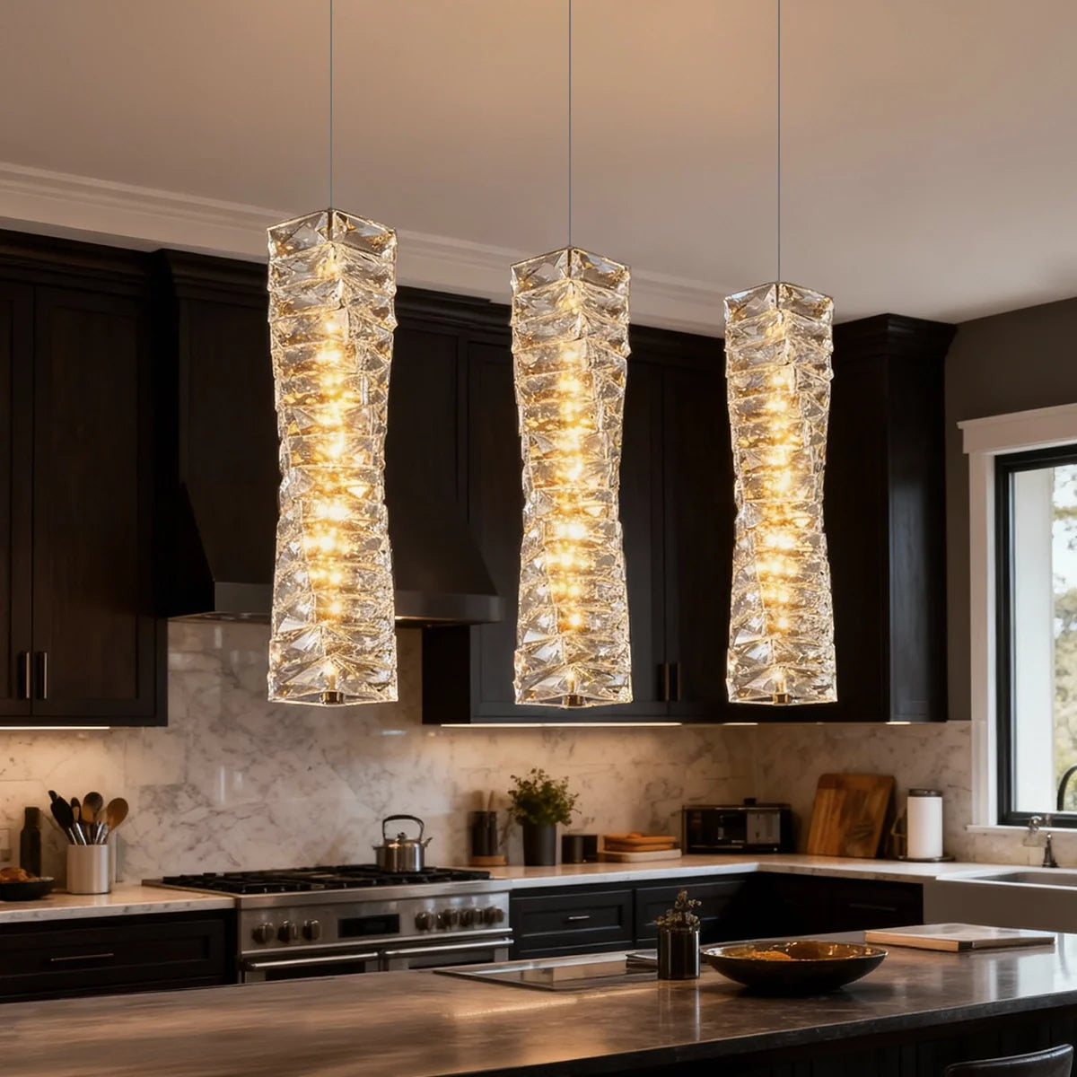 Hanglamp Kristal Gestapeld Ijsblok LED Goud Chroom Sfeerlamp Bar Eetkamer Modern | Restfield